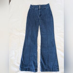 BCBGMaxAzria Dark Blue Flare Jeans